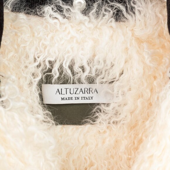 Altuzarra PF/15 Green Cotton Quilted Lamb-Fur Coat - Picture 9 of 11